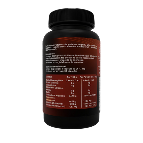 NIXEBOST- suplemento alimenticio con Gluconato de magnesio-vitamina B6-B3